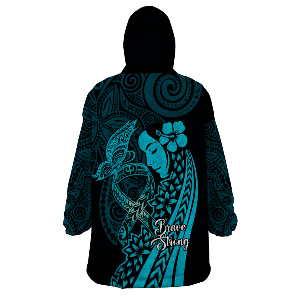Polynesia World Ovarian Cancer Day Wearable Blanket Hoodie You Matter Polynesian Women LT14 - Polynesian Pride