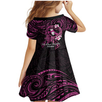 Polynesia Breast Cancer Awareness Family Matching Mermaid Dress and Hawaiian Shirt Pink Ribbon No One Fights Alone - Black LT14 - Polynesian Pride