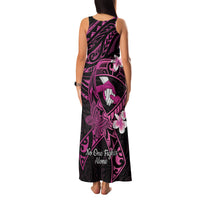 Polynesia Breast Cancer Awareness Family Matching Tank Maxi Dress and Hawaiian Shirt Pink Ribbon No One Fights Alone - Black LT14 - Polynesian Pride