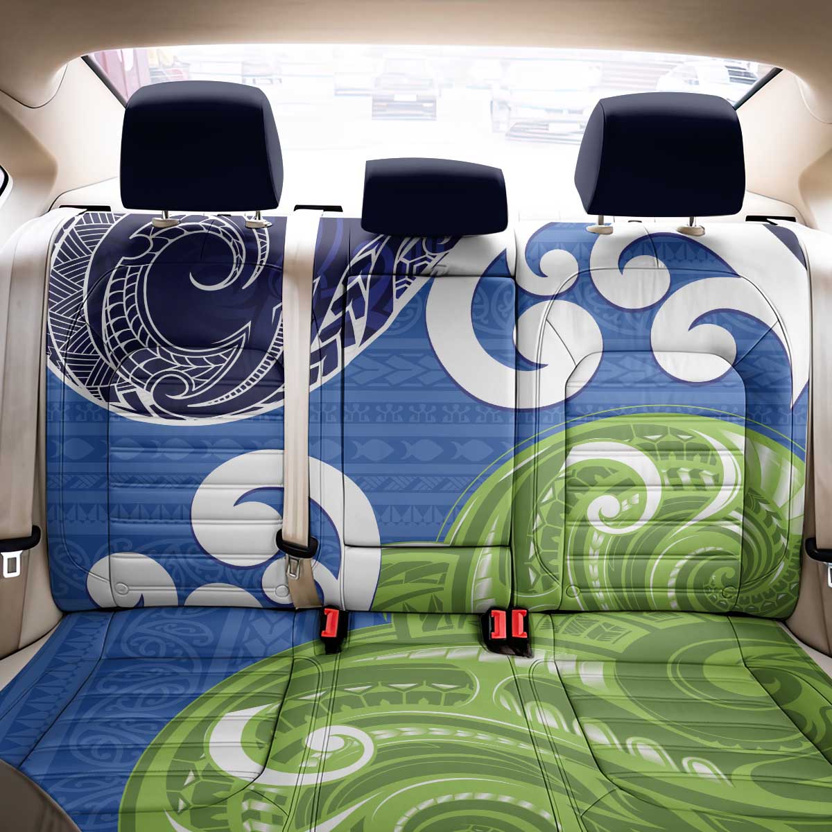 Southland New Zealand Back Car Seat Cover Maori Koru Flag Color LT14 - Polynesian Pride