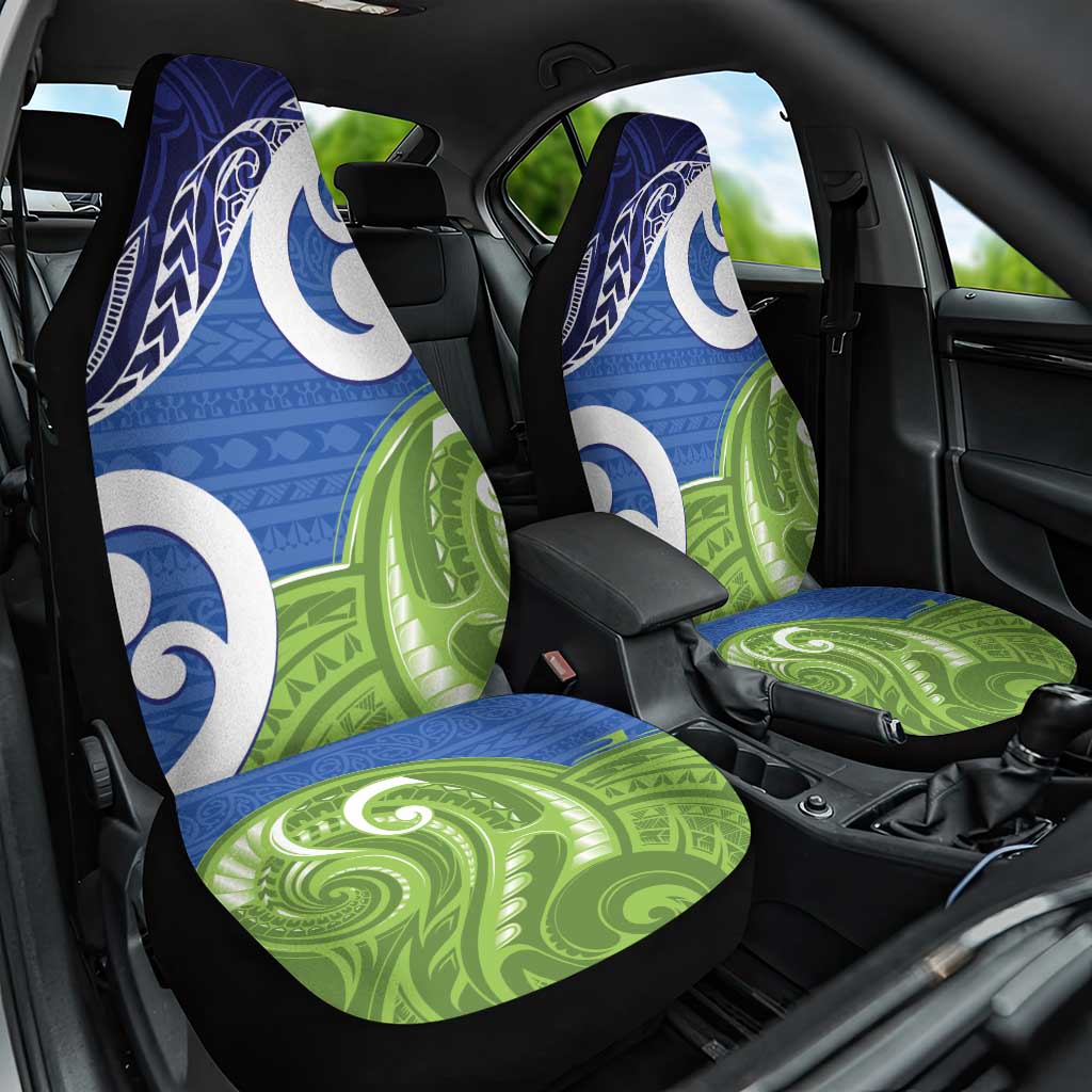 Southland New Zealand Car Seat Cover Maori Koru Flag Color LT14 One Size Blue - Polynesian Pride