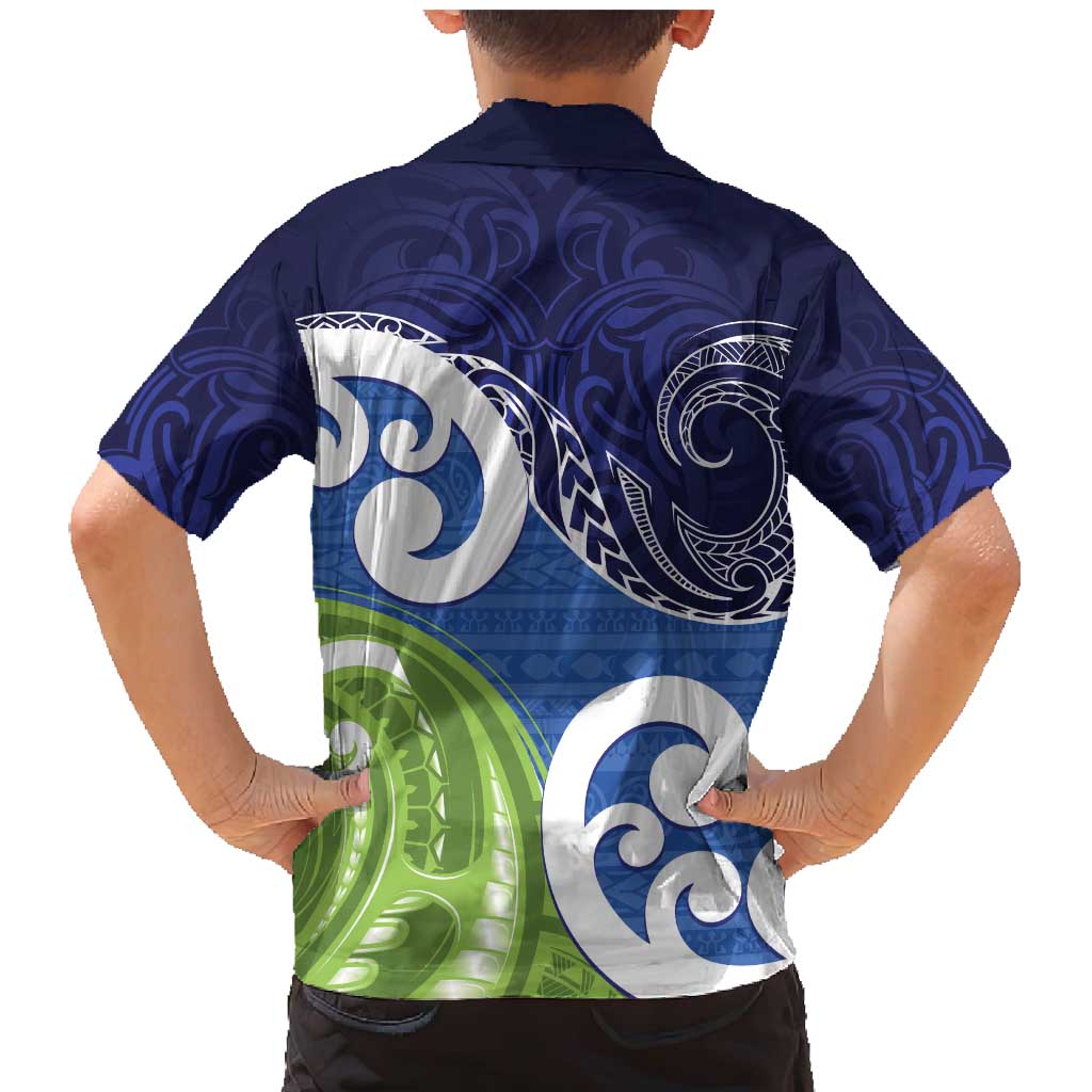 Southland New Zealand Family Matching Mermaid Dress and Hawaiian Shirt Maori Koru Flag Color LT14 - Polynesian Pride