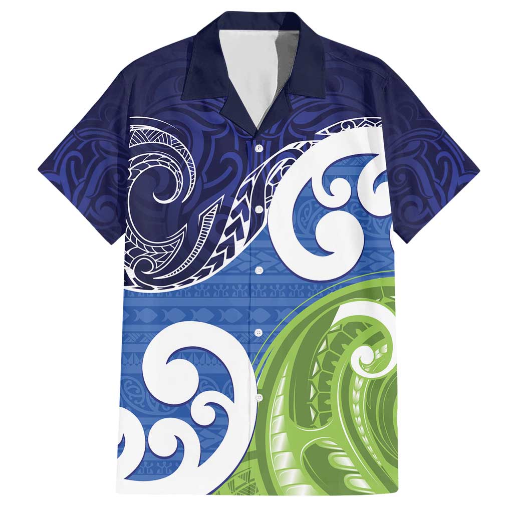 Southland New Zealand Hawaiian Shirt Maori Koru Flag Color LT14 Blue - Polynesian Pride