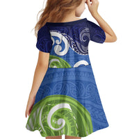 Southland New Zealand Kid Short Sleeve Dress Maori Koru Flag Color LT14 - Polynesian Pride