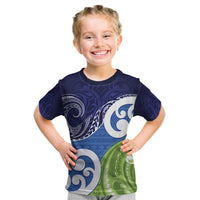Southland New Zealand Kid T Shirt Maori Koru Flag Color LT14 Blue - Polynesian Pride