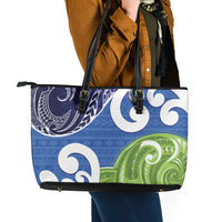 Southland New Zealand Leather Tote Bag Maori Koru Flag Color LT14 - Polynesian Pride