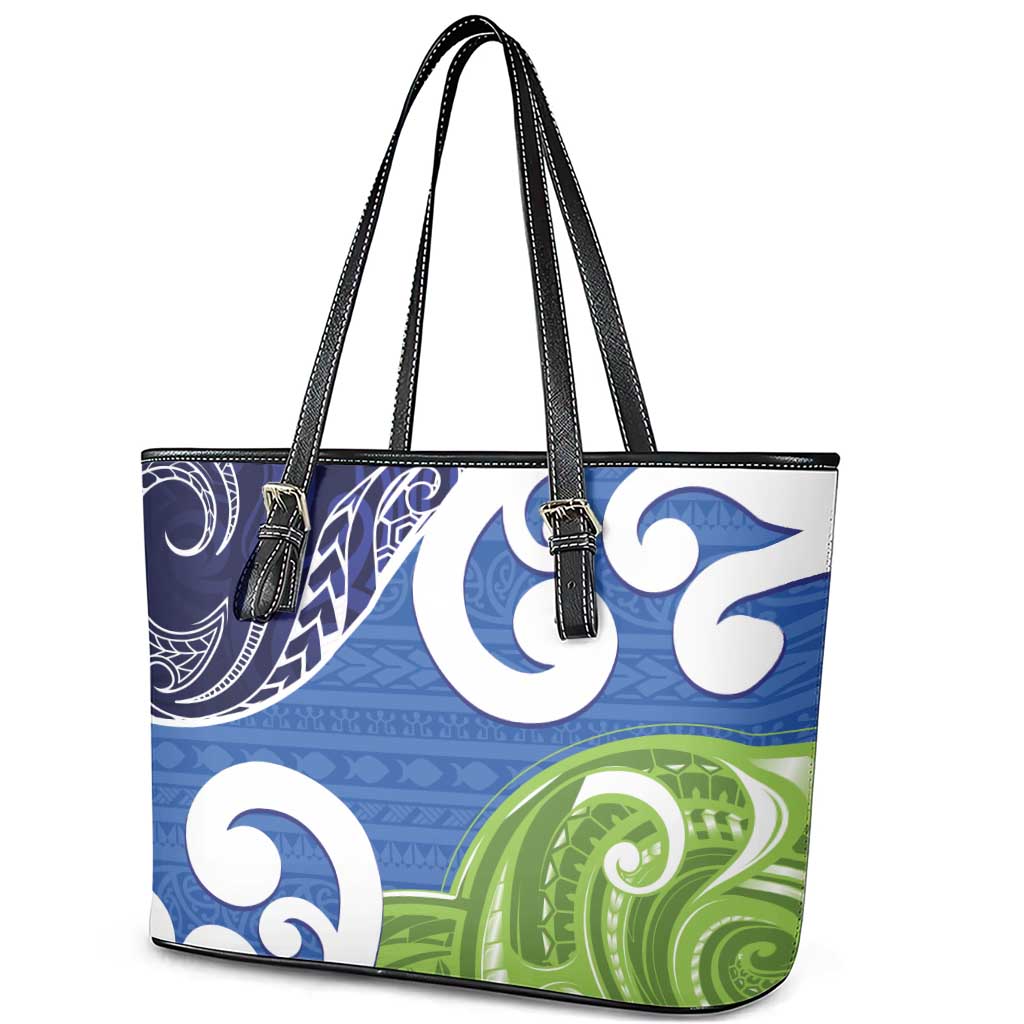 Southland New Zealand Leather Tote Bag Maori Koru Flag Color LT14 - Polynesian Pride