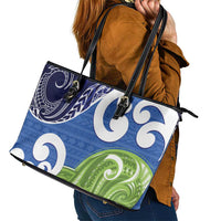Southland New Zealand Leather Tote Bag Maori Koru Flag Color LT14 - Polynesian Pride
