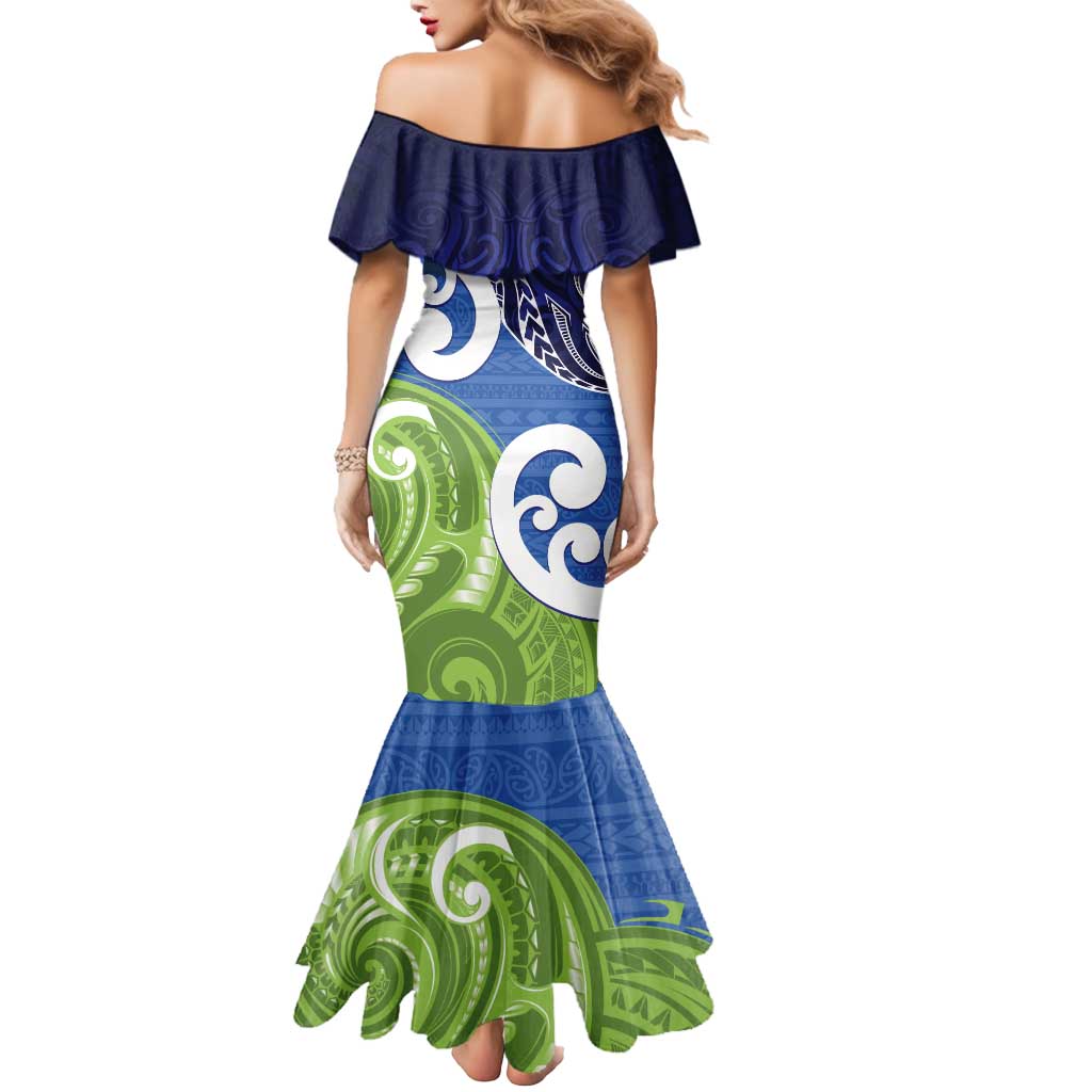Southland New Zealand Mermaid Dress Maori Koru Flag Color LT14 - Polynesian Pride