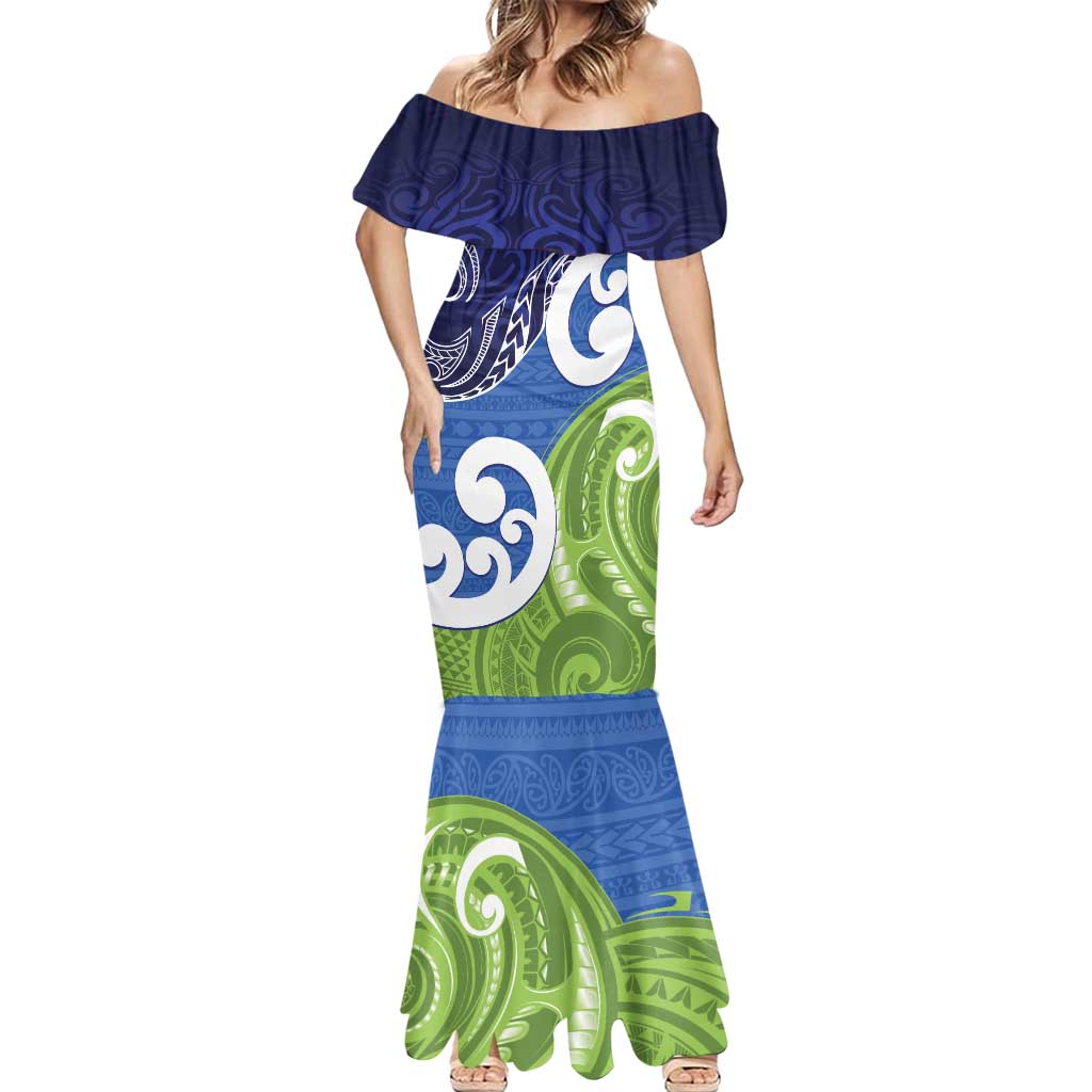 Southland New Zealand Mermaid Dress Maori Koru Flag Color LT14 - Polynesian Pride