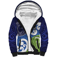Southland New Zealand Sherpa Hoodie Maori Koru Flag Color LT14 Unisex Blue - Polynesian Pride