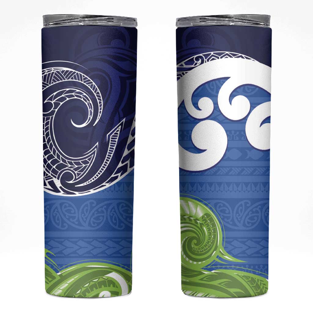 Southland New Zealand Skinny Tumbler Maori Koru Flag Color LT14 Blue - Polynesian Pride