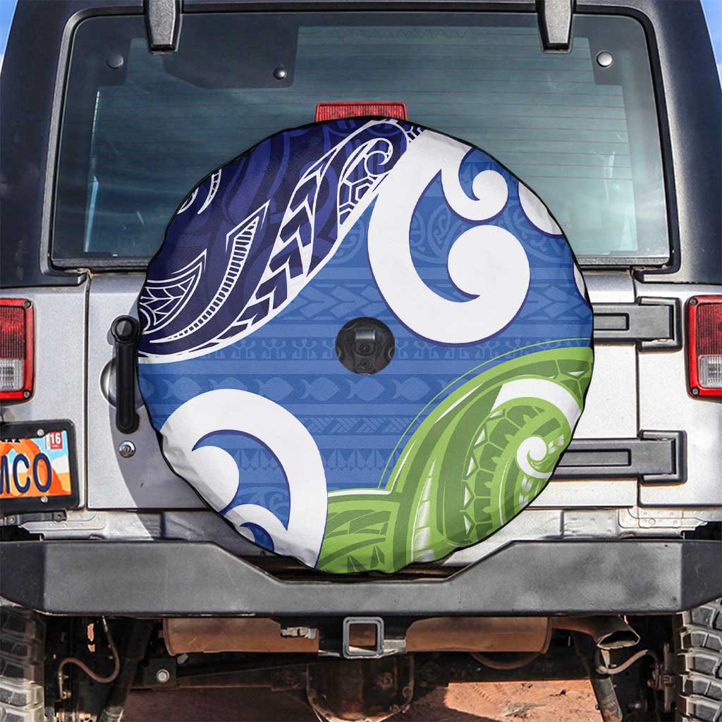 Southland New Zealand Spare Tire Cover Maori Koru Flag Color LT14 Blue - Polynesian Pride