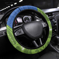 Southland New Zealand Steering Wheel Cover Maori Koru Flag Color LT14 Universal Fit Blue - Polynesian Pride