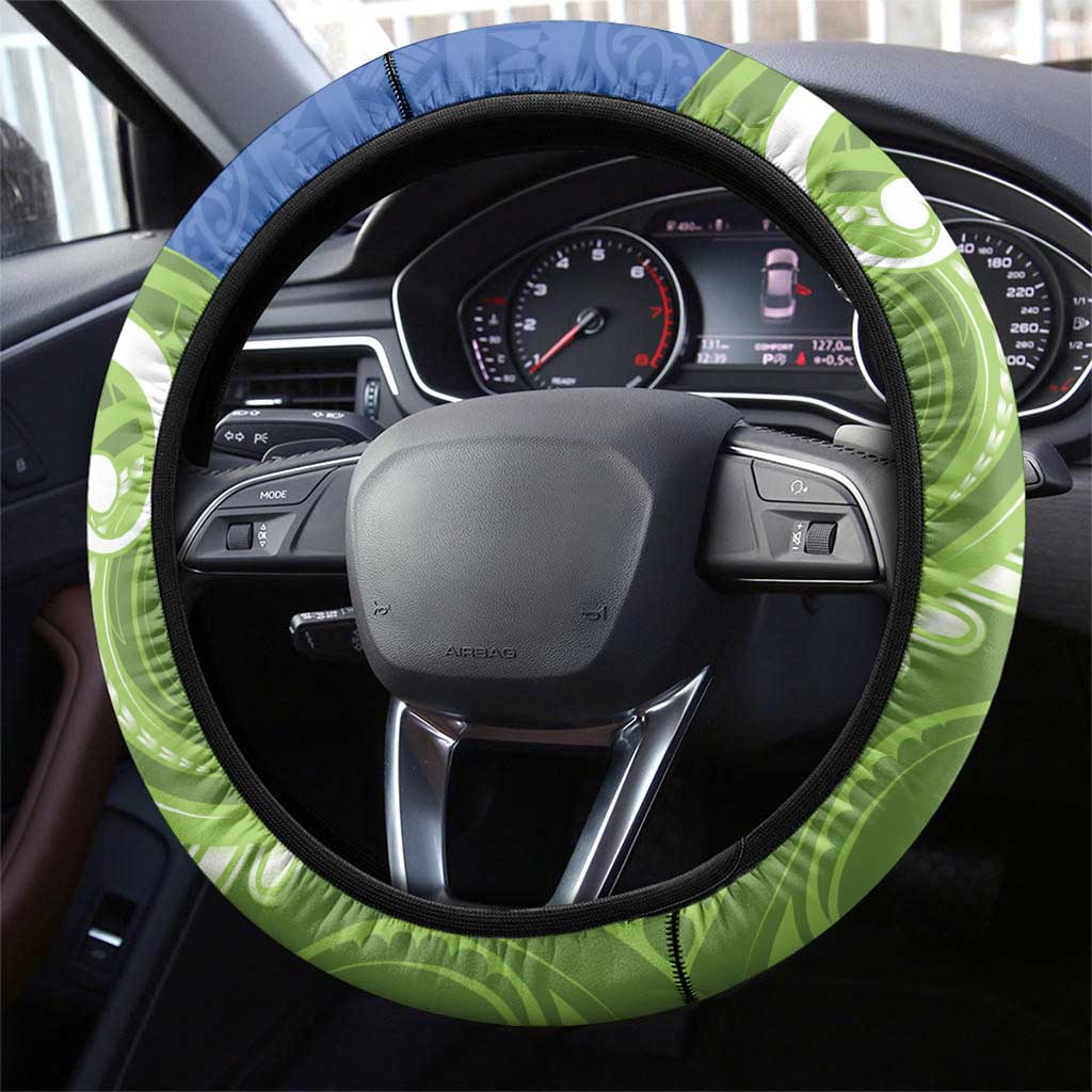 Southland New Zealand Steering Wheel Cover Maori Koru Flag Color LT14 - Polynesian Pride