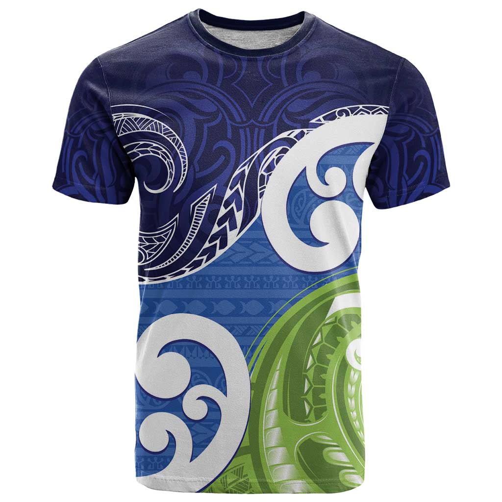 Southland New Zealand T Shirt Maori Koru Flag Color LT14 Blue - Polynesian Pride