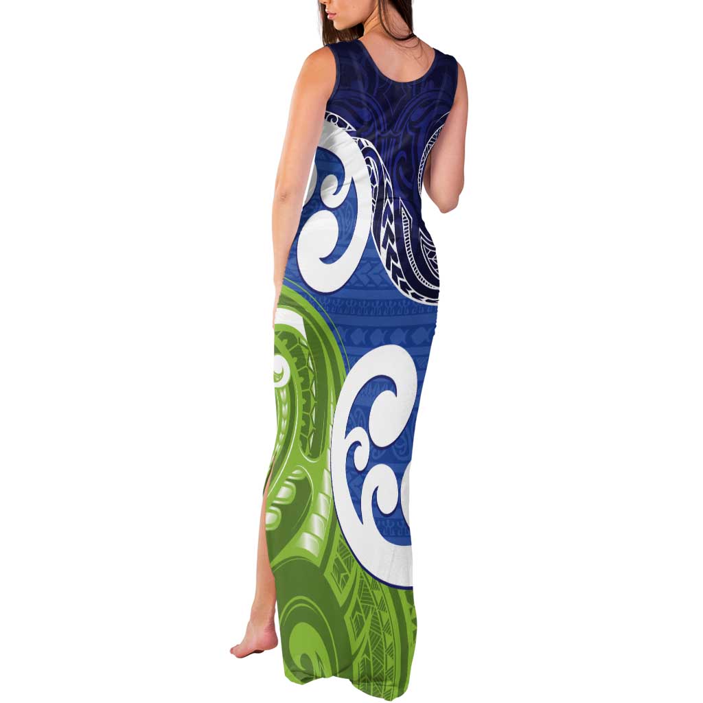 Southland New Zealand Tank Maxi Dress Maori Koru Flag Color LT14 - Polynesian Pride