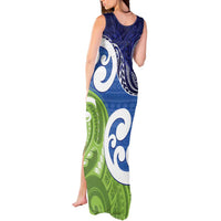 Southland New Zealand Tank Maxi Dress Maori Koru Flag Color LT14 - Polynesian Pride