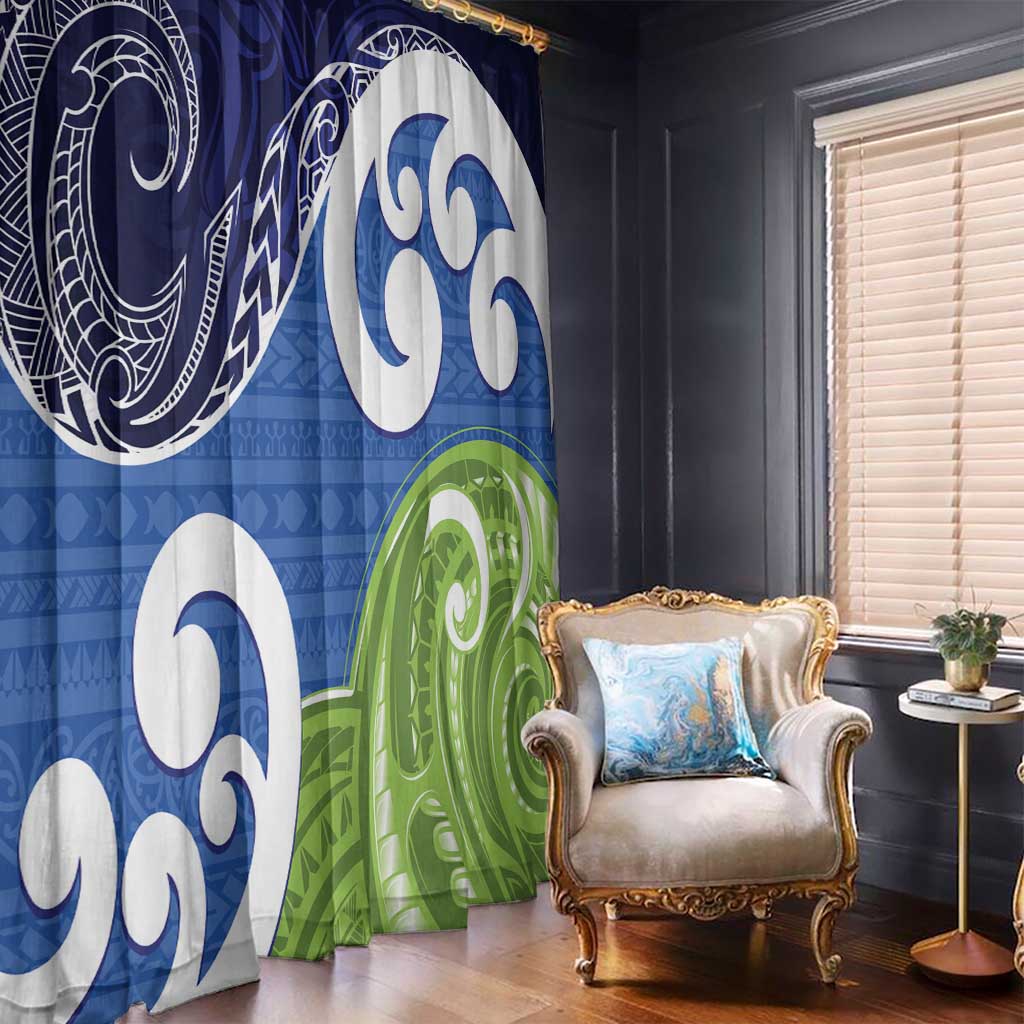 Southland New Zealand Window Curtain Maori Koru Flag Color LT14 - Polynesian Pride