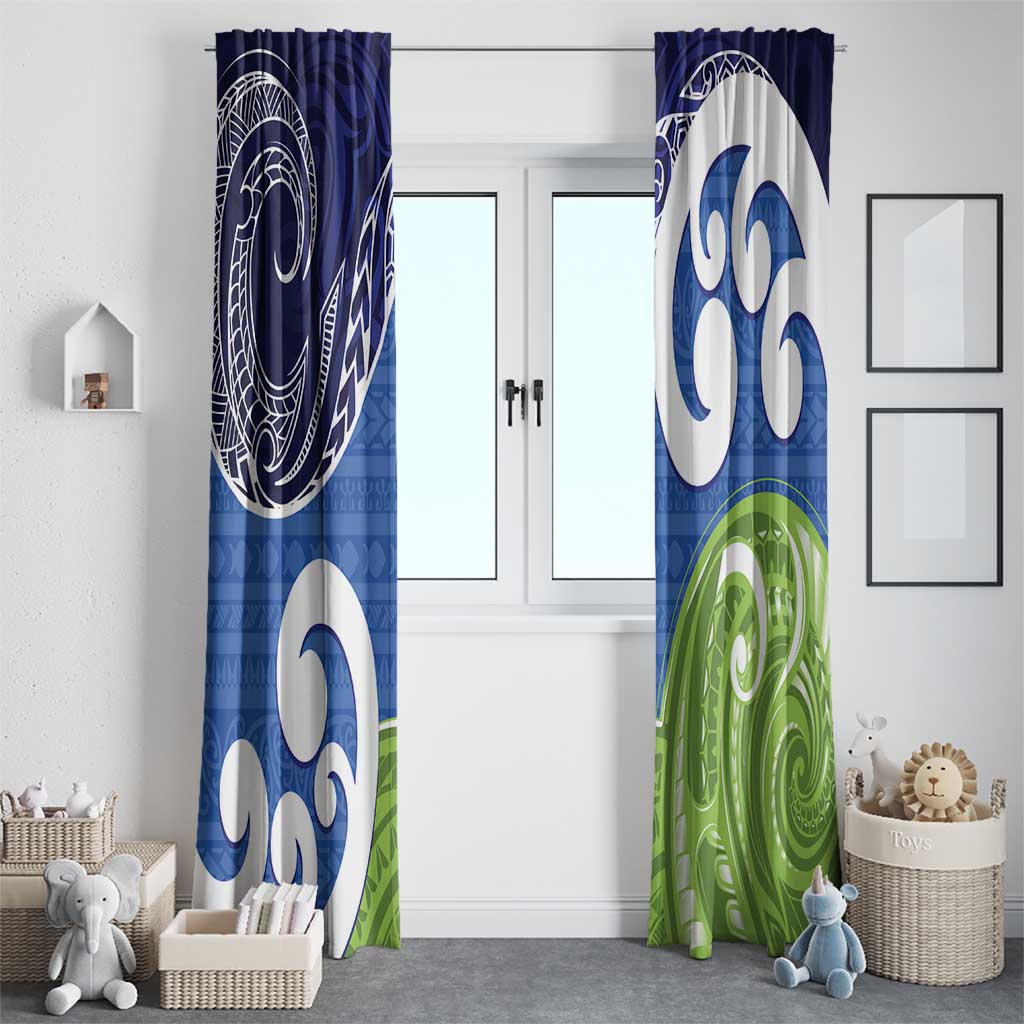 Southland New Zealand Window Curtain Maori Koru Flag Color LT14 - Polynesian Pride