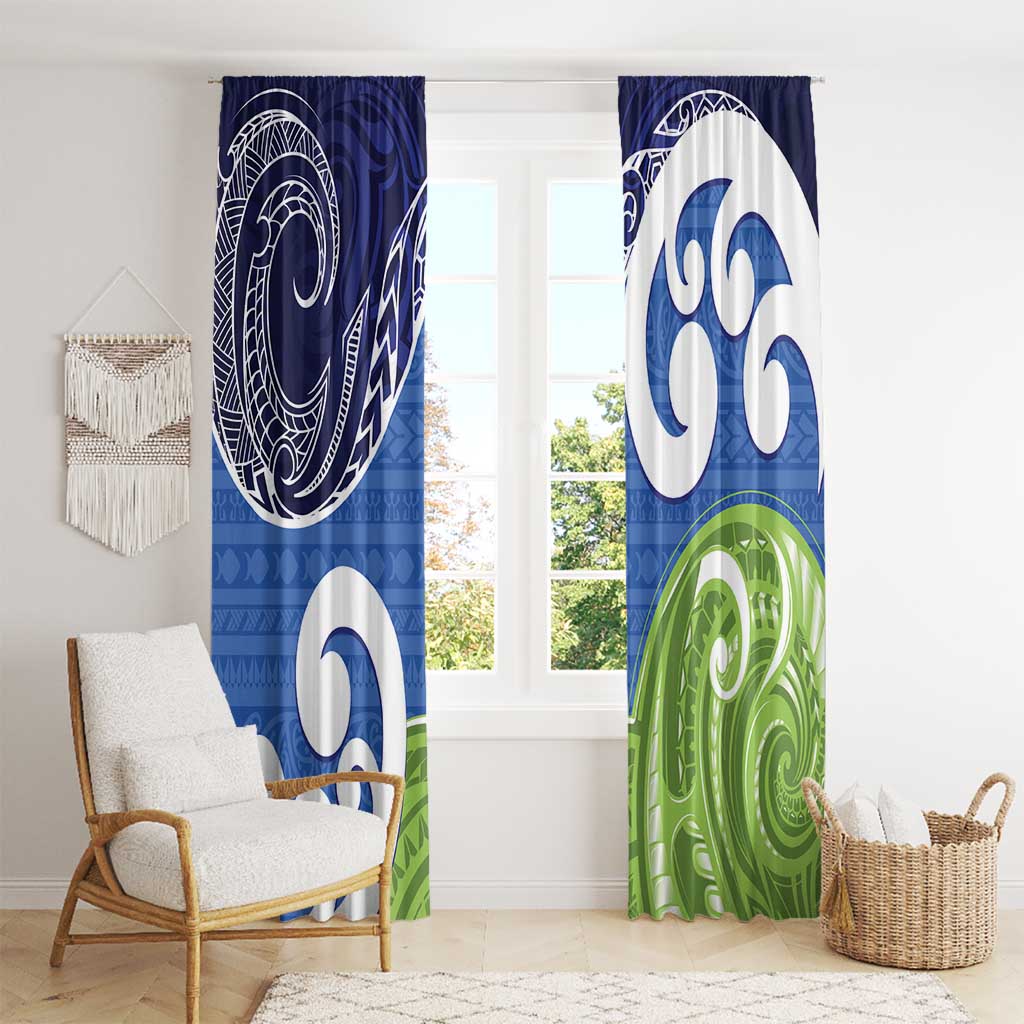 Southland New Zealand Window Curtain Maori Koru Flag Color LT14 - Polynesian Pride