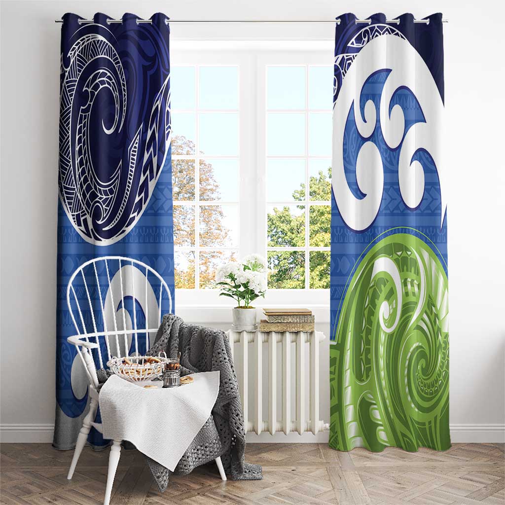 Southland New Zealand Window Curtain Maori Koru Flag Color LT14 - Polynesian Pride