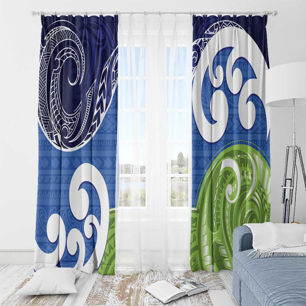 Southland New Zealand Window Curtain Maori Koru Flag Color LT14 - Polynesian Pride