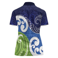 Southland New Zealand Women Polo Shirt Maori Koru Flag Color LT14 - Polynesian Pride