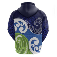 Southland New Zealand Zip Hoodie Maori Koru Flag Color LT14 - Polynesian Pride