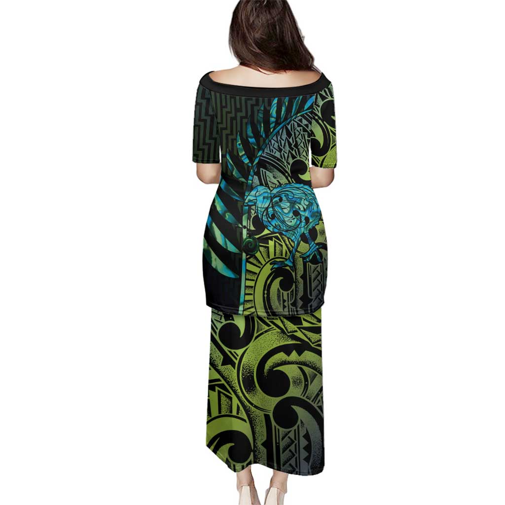 Southland Takehe Pounama Family Matching Puletasi and Hawaiian Shirt Aotearoa Poutama Paua Shell Fern LT14 - Polynesian Pride