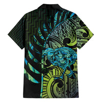 Southland Takehe Pounama Family Matching Summer Maxi Dress and Hawaiian Shirt Aotearoa Poutama Paua Shell Fern LT14 - Polynesian Pride