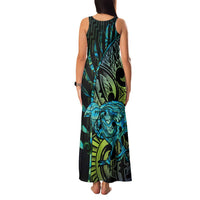 Southland Takehe Pounama Family Matching Tank Maxi Dress and Hawaiian Shirt Aotearoa Poutama Paua Shell Fern LT14 - Polynesian Pride