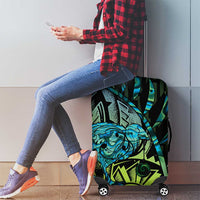 Southland Takehe Pounama Luggage Cover Aotearoa Poutama Paua Shell Fern