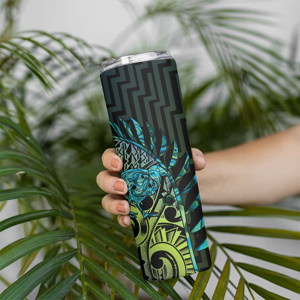Southland Takehe Pounama Skinny Tumbler Aotearoa Poutama Paua Shell Fern LT14 - Polynesian Pride