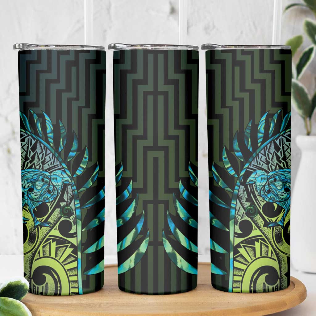 Southland Takehe Pounama Skinny Tumbler Aotearoa Poutama Paua Shell Fern LT14 - Polynesian Pride
