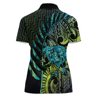 Southland Takehe Pounama Women Polo Shirt Aotearoa Poutama Paua Shell Fern LT14 - Polynesian Pride