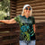 Southland Takehe Pounama Women Polo Shirt Aotearoa Poutama Paua Shell Fern