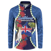 Southland Anniversary Day Button Sweatshirt Murihiku 1861 Maori Bird Mix Pohutukawa