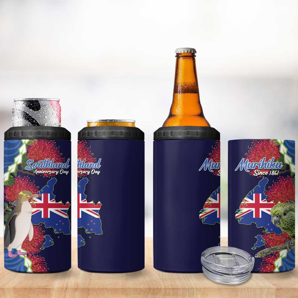 Southland Anniversary Day 4 in 1 Can Cooler Tumbler Murihiku 1861 Maori Bird Mix Pohutukawa LT14 - Polynesian Pride