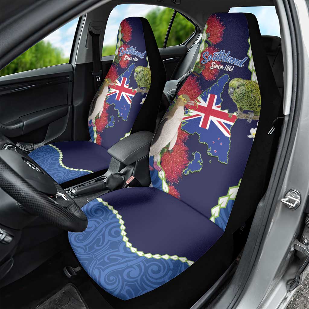 Southland Anniversary Day Car Seat Cover Murihiku 1861 Maori Bird Mix Pohutukawa LT14 - Polynesian Pride