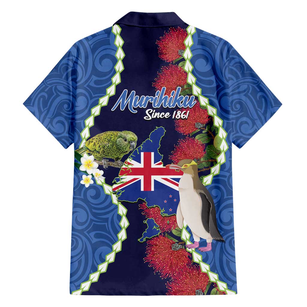 Southland Anniversary Day Family Matching Long Sleeve Bodycon Dress and Hawaiian Shirt Murihiku 1861 Maori Bird Mix Pohutukawa LT14 - Polynesian Pride