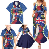 Southland Anniversary Day Family Matching Summer Maxi Dress and Hawaiian Shirt Murihiku 1861 Maori Bird Mix Pohutukawa LT14 - Polynesian Pride