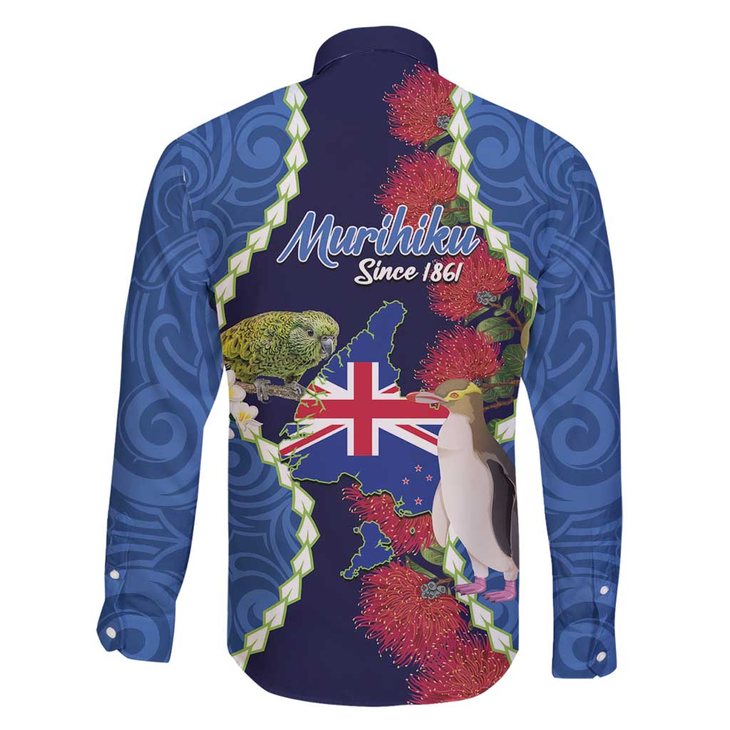 Southland Anniversary Day Family Matching Tank Maxi Dress and Hawaiian Shirt Murihiku 1861 Maori Bird Mix Pohutukawa LT14 - Polynesian Pride