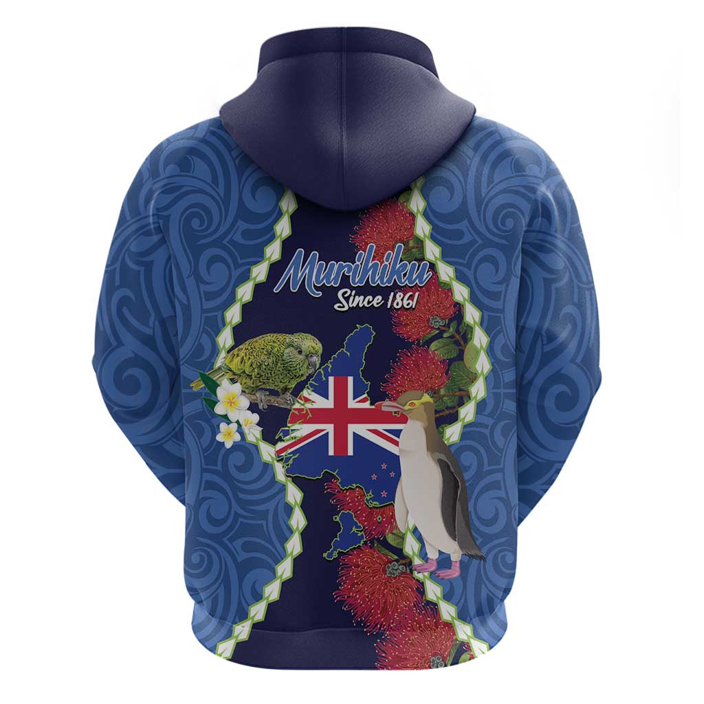 Southland Anniversary Day Hoodie Murihiku 1861 Maori Bird Mix Pohutukawa LT14 - Polynesian Pride