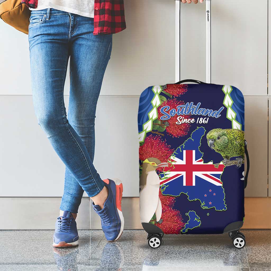 Southland Anniversary Day Luggage Cover Murihiku 1861 Maori Bird Mix Pohutukawa LT14 - Polynesian Pride