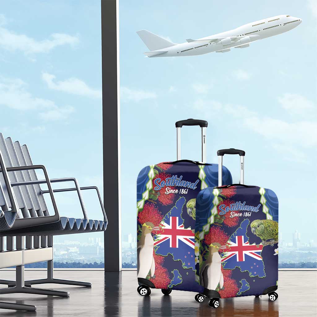 Southland Anniversary Day Luggage Cover Murihiku 1861 Maori Bird Mix Pohutukawa LT14 - Polynesian Pride