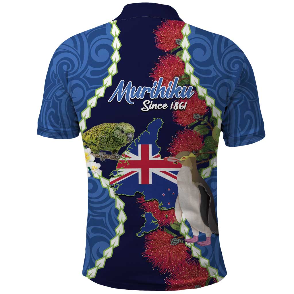 Southland Anniversary Day Polo Shirt Murihiku 1861 Maori Bird Mix Pohutukawa LT14 - Polynesian Pride