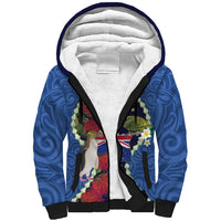 Southland Anniversary Day Sherpa Hoodie Murihiku 1861 Maori Bird Mix Pohutukawa LT14 Unisex Blue - Polynesian Pride
