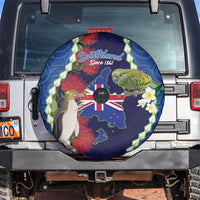 Southland Anniversary Day Spare Tire Cover Murihiku 1861 Maori Bird Mix Pohutukawa LT14 Blue - Polynesian Pride