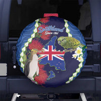 Southland Anniversary Day Spare Tire Cover Murihiku 1861 Maori Bird Mix Pohutukawa LT14 No hole Blue - Polynesian Pride